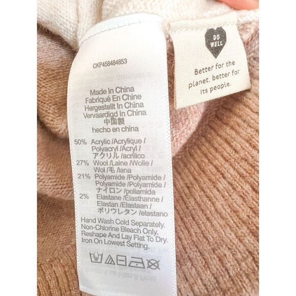 Madewell Wool Blend Redmond Mockneck Pocket Sweater in Colorblock Size XS - Picture 7 of 7
